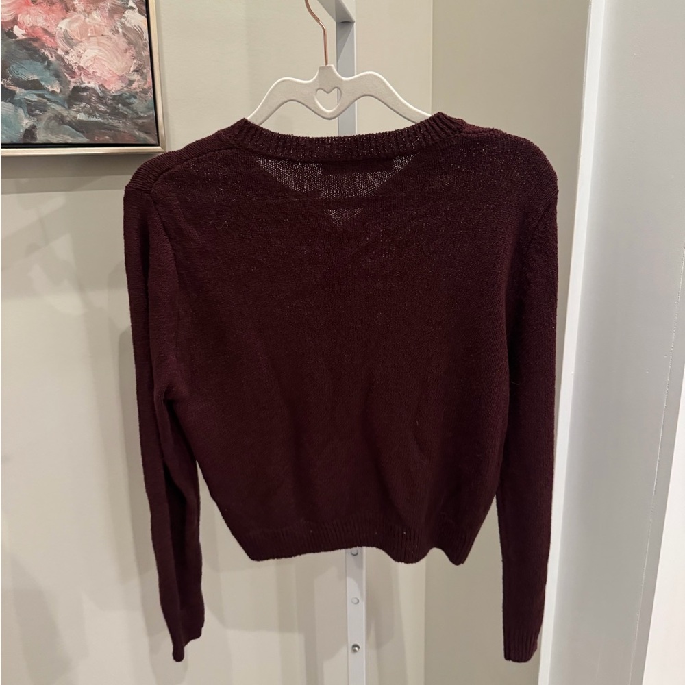 Zara Women's Deep Burgundy Cardigan - Picture 3 of 3